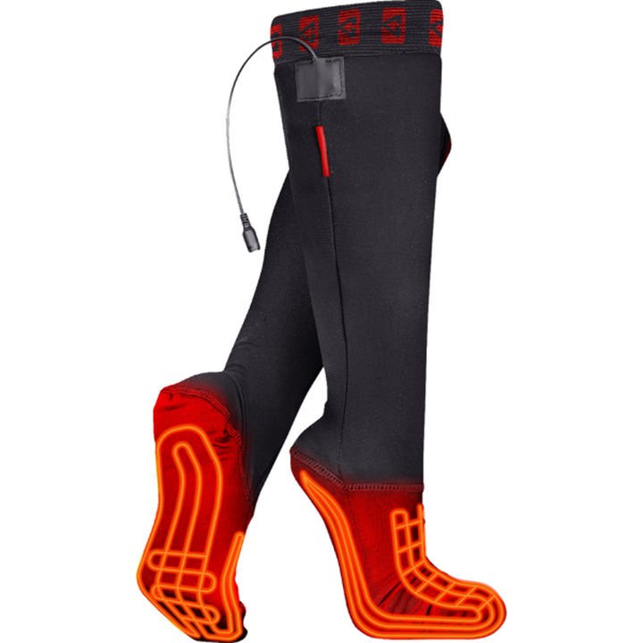 GERBING HEATED CLOTHING 12V Heated Sock Liner - Side View of Pair with X-Ray of Heating Elements