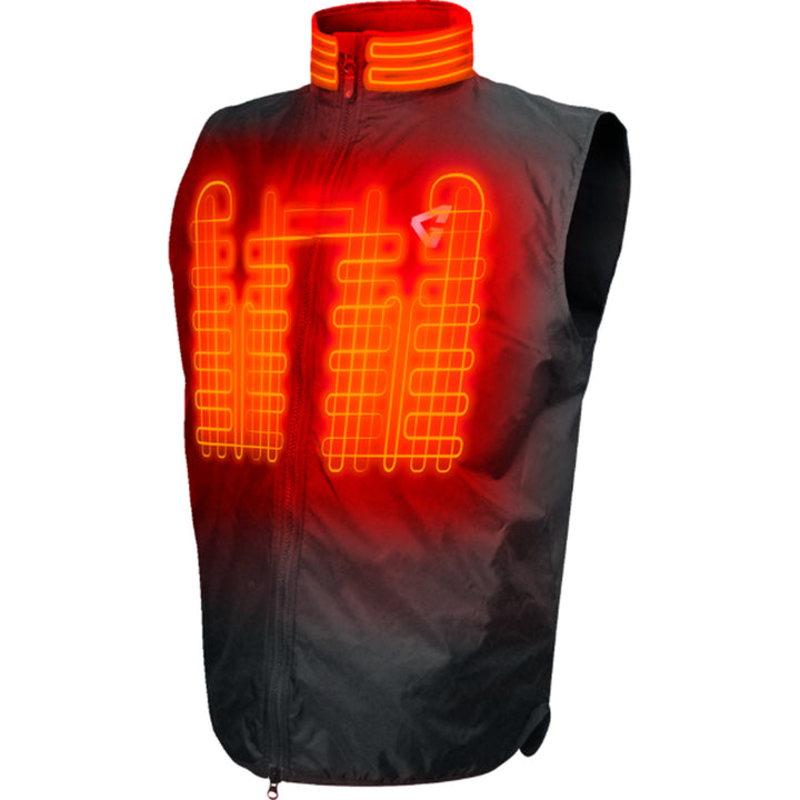 GERBING HEATED CLOTHING 12V Heated Vest Liner Black - Front View with X-Ray of Heating Elements