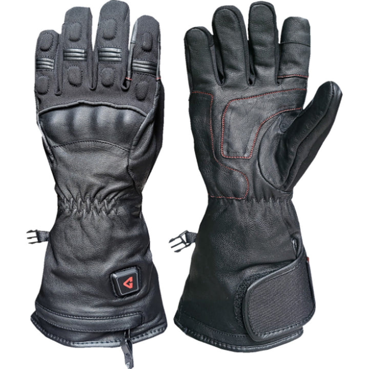 GERBING HEATED CLOTHING 7V Hard Knuckle Battery Heated Gloves Black - Back of Hand and Palm Views