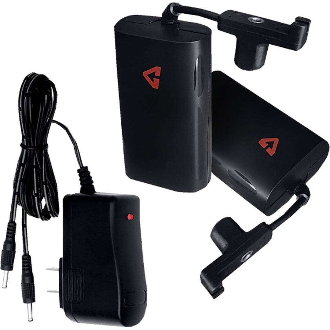 GERBING HEATED CLOTHING 7V S7 Battery Heated Gloves Black - Full View of External Batteries and Wall Charger