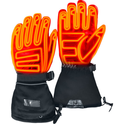 GERBING HEATED CLOTHING GT5 12V Hybrid Heated Gloves - Dual View of Back of Hand and Palm with X-Ray Vision of Glowing Interior Filaments