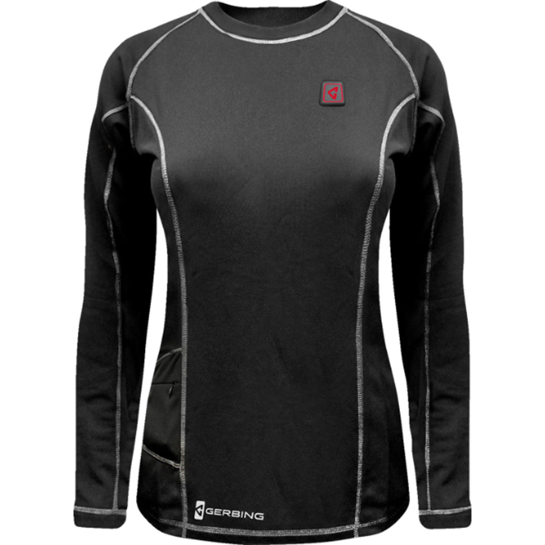 GERBING HEATED CLOTHING Women's 7V Heated Base Layer Shirt Black - Front View