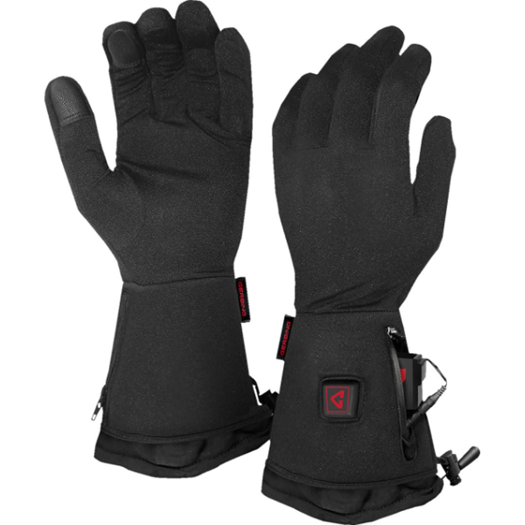 GERBING HEATED CLOTHING Women's 7V Heated Glove Liner Black - Back of Hand and Palm Views