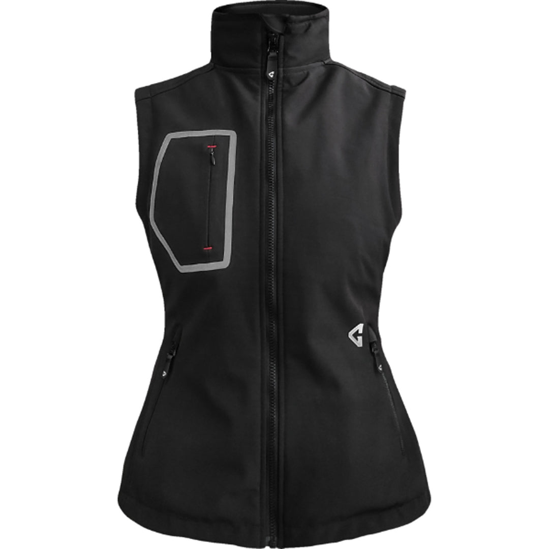 GERBING HEATED CLOTHING Women's 7V Torrid Softshell Heated Vest 2.0 Black - Front View