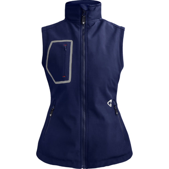 GERBING HEATED CLOTHING Women's 7V Torrid Softshell Heated Vest 2.0 Navy - Front View