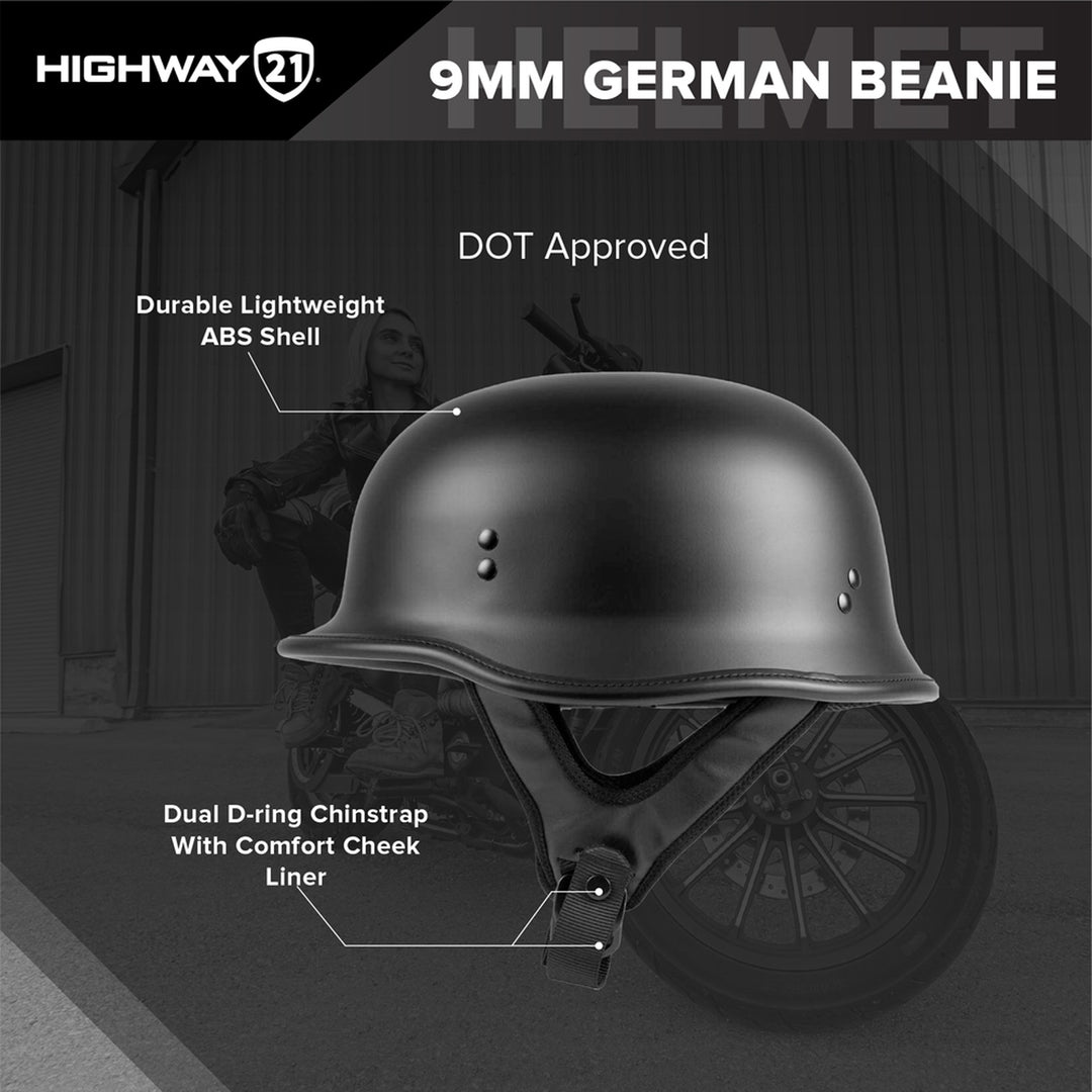 Highway 21 9MM German Beanie Helmet - Graphic Detailed DOT Approval