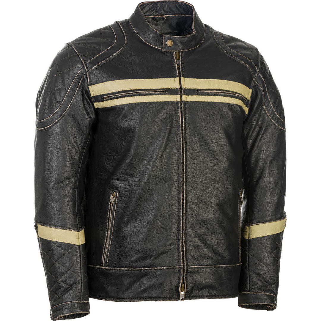 Highway 21 Motordrome Jacket Antique Black - Front View