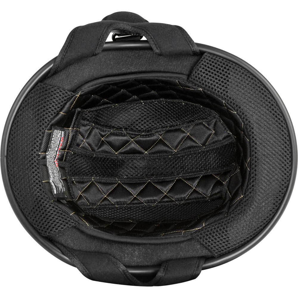 Highway 21 .357 Solid Half Helmet Gloss Black - Bottom Up View