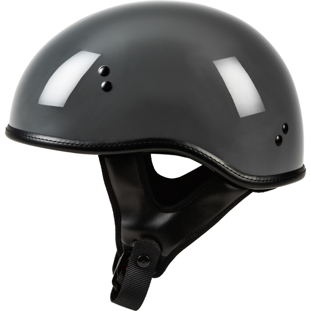 Highway 21 .357 Solid Half Helmet Grey - Side View