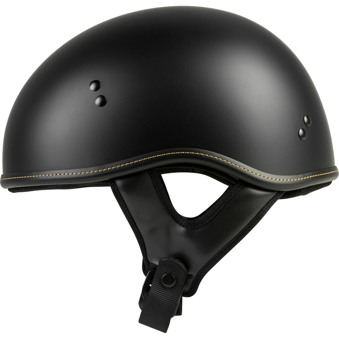 Highway 21 .357 Solid Half Helmet Matte Black - Side View