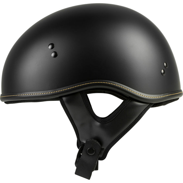 Highway 21 .357 Solid Half Helmet Matte Black - Side View