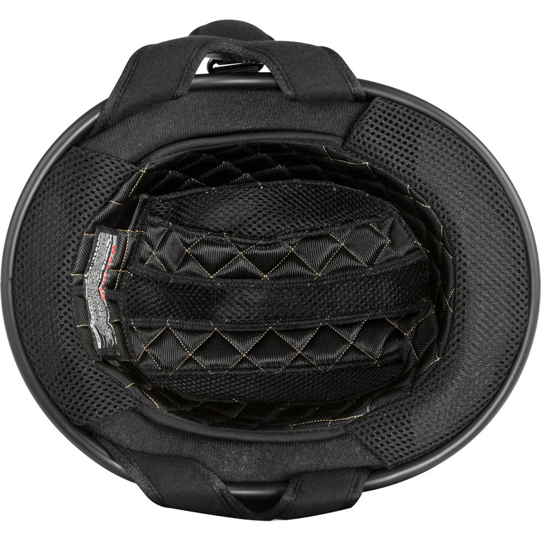 Highway 21 .357 Solid Half Helmet Matte Black - Bottom Up View