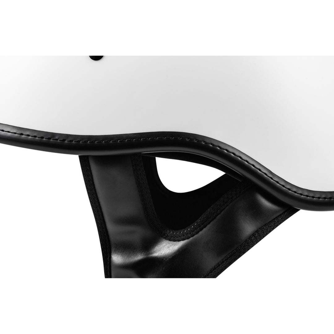 Highway 21 .357 Solid Half Helmet Matte White - Close-Up of Side Strap