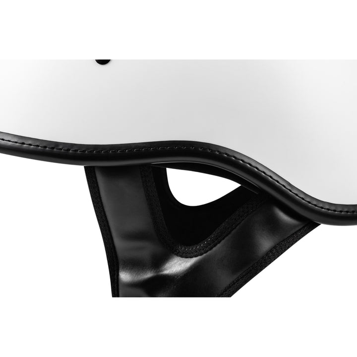 Highway 21 .357 Solid Half Helmet Matte White - Close-Up of Side Strap
