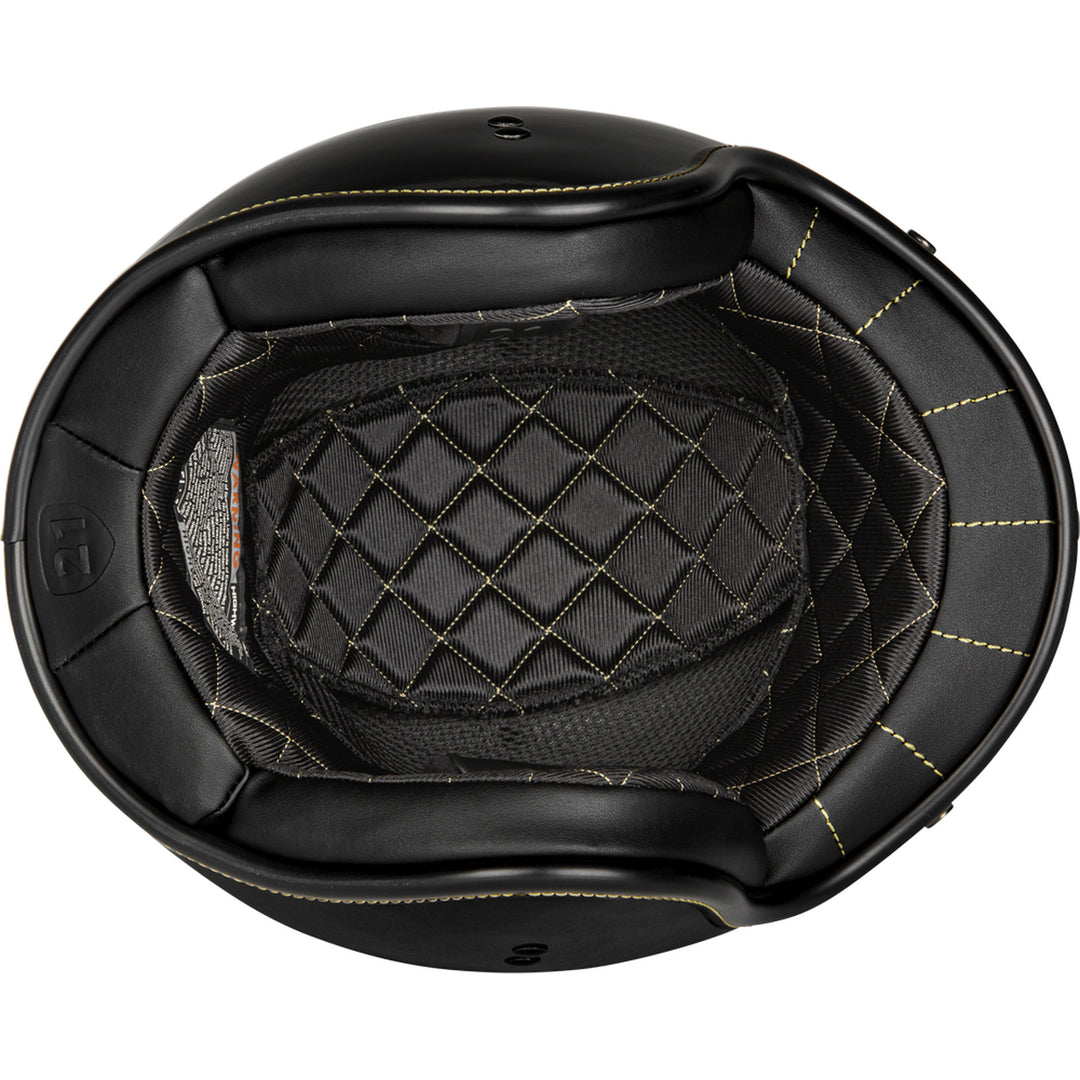 Highway 21 .38 Retro Helmet Gloss Black - Bottom Up View