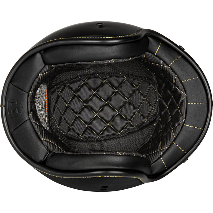 Highway 21 .38 Retro Helmet Gloss Black - Bottom Up View