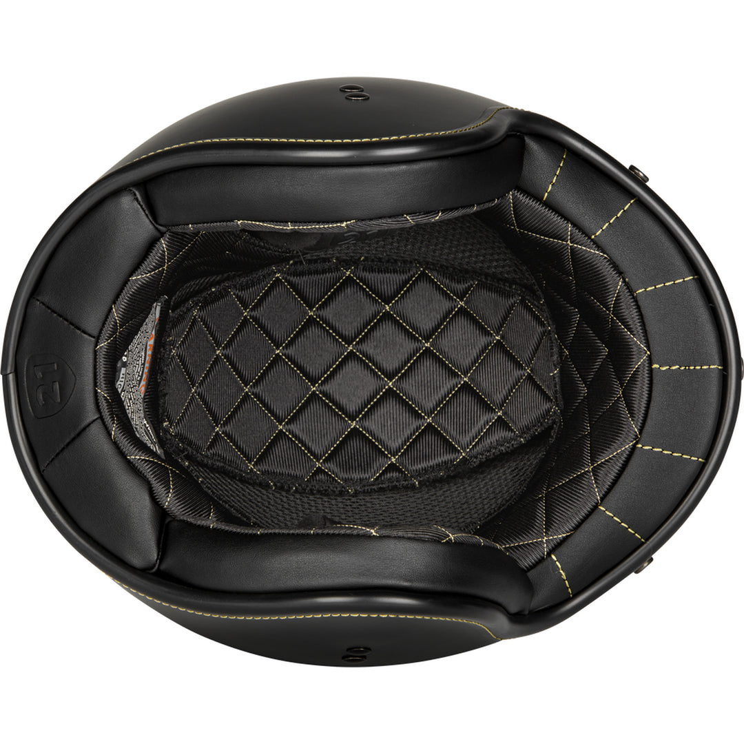 Highway 21 .38 Retro Helmet Matte Black - Bottom Up View