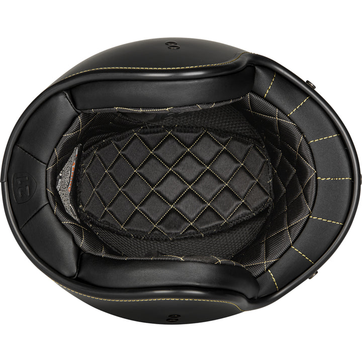 Highway 21 .38 Retro Helmet Matte Black - Bottom Up View