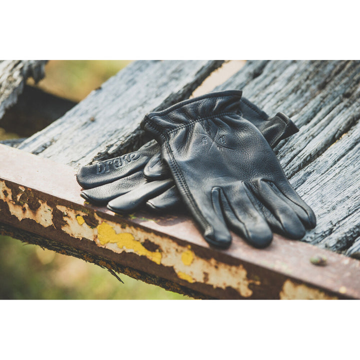 Highway 21 Louie Gloves Black - Lifestyle Shot of Gloves set down on Wooden Table