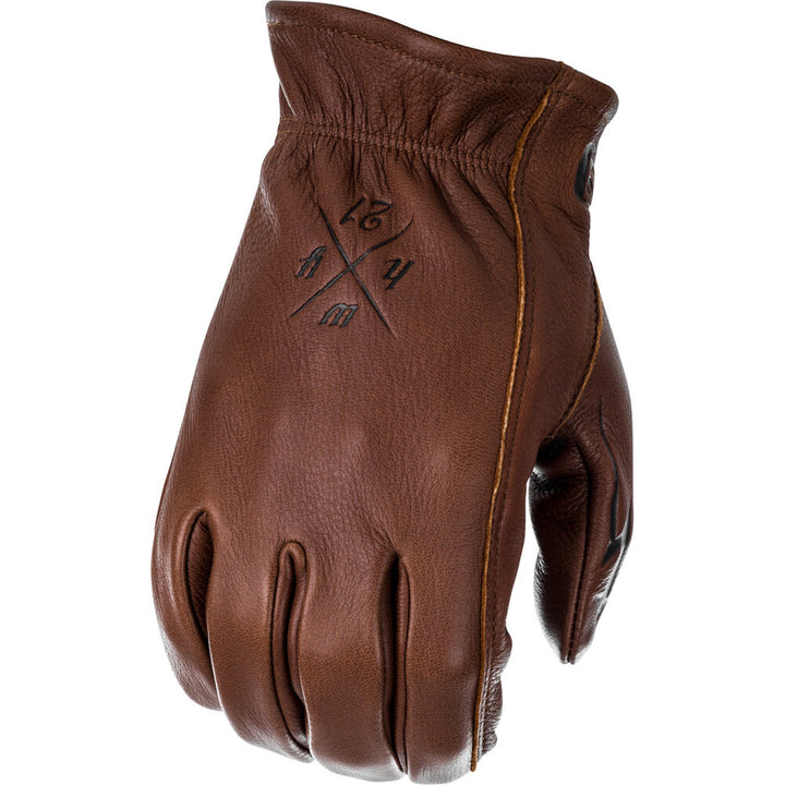 Highway 21 Louie Gloves Brown - Back of Hand View