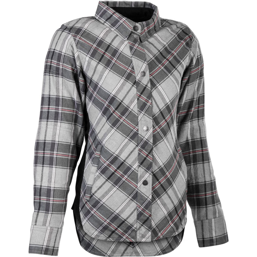 Highway 21 Women's Rogue Riding Flannel Pink/Grey - Front View