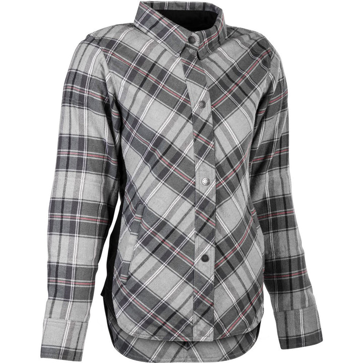 Highway 21 Women's Rogue Riding Flannel Pink/Grey - Front View