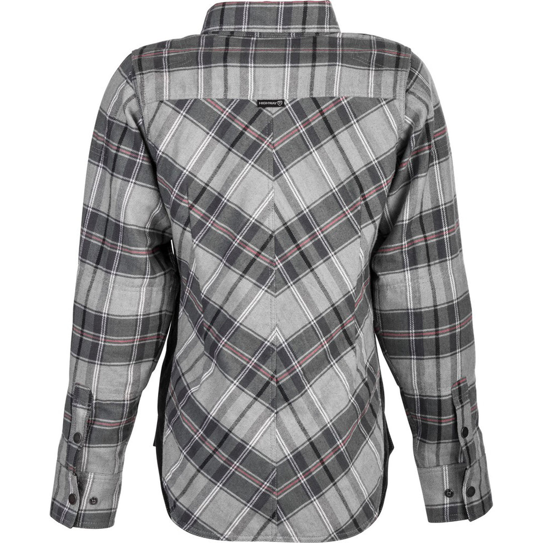Highway 21 Women's Rogue Riding Flannel Pink/Grey - Rear View