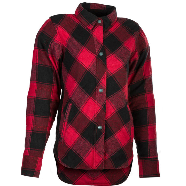 Highway 21 Women's Rogue Riding Flannel Red/Black - Front View