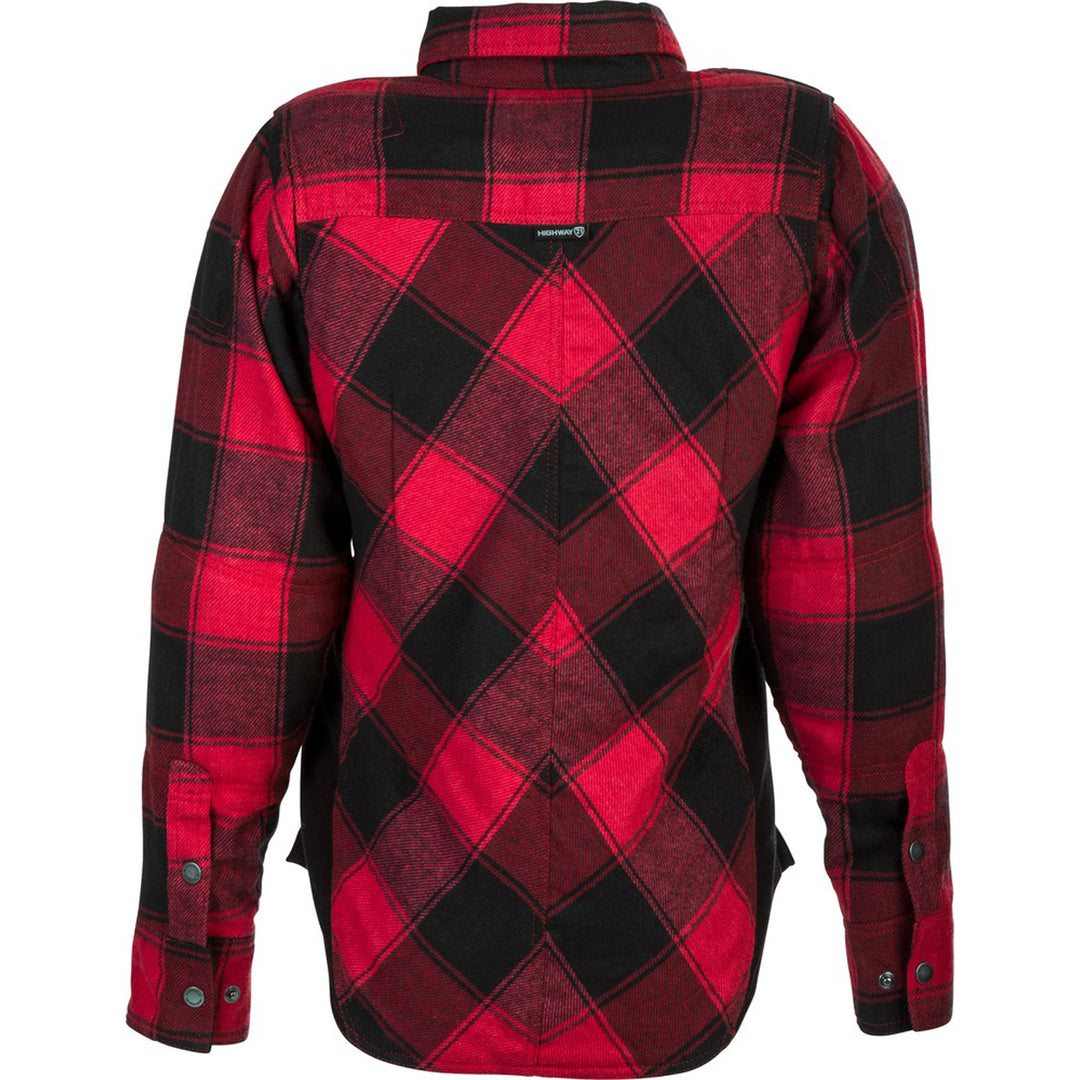 Highway 21 Women's Rogue Riding Flannel Red/Black - Rear View