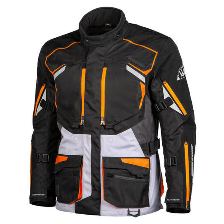 Tourmaster Horizon Line Highlander WP Jacket Black/Orange - Front View