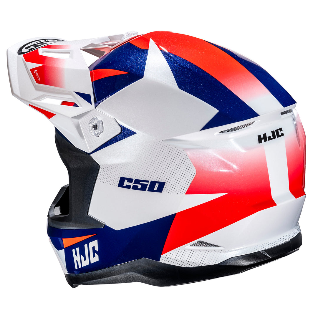 HJC C50 Slide Helmet MC-21 - Rear Side View