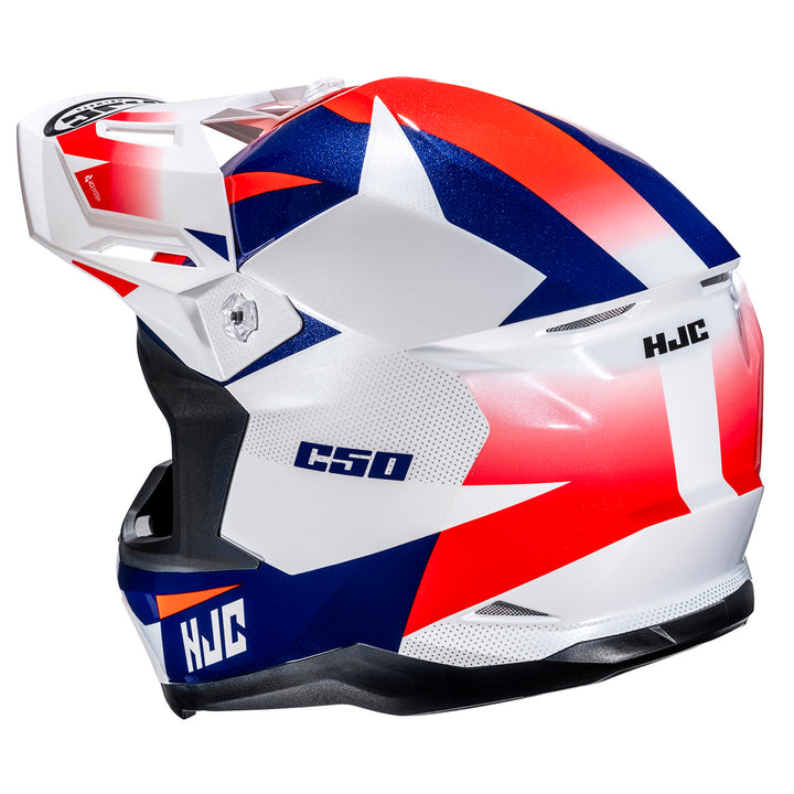 HJC C50 Slide Helmet MC-21 - Rear Side View