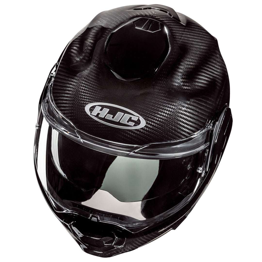 HJC F100 Carbon Helmet Carbon - Angled Top Front View