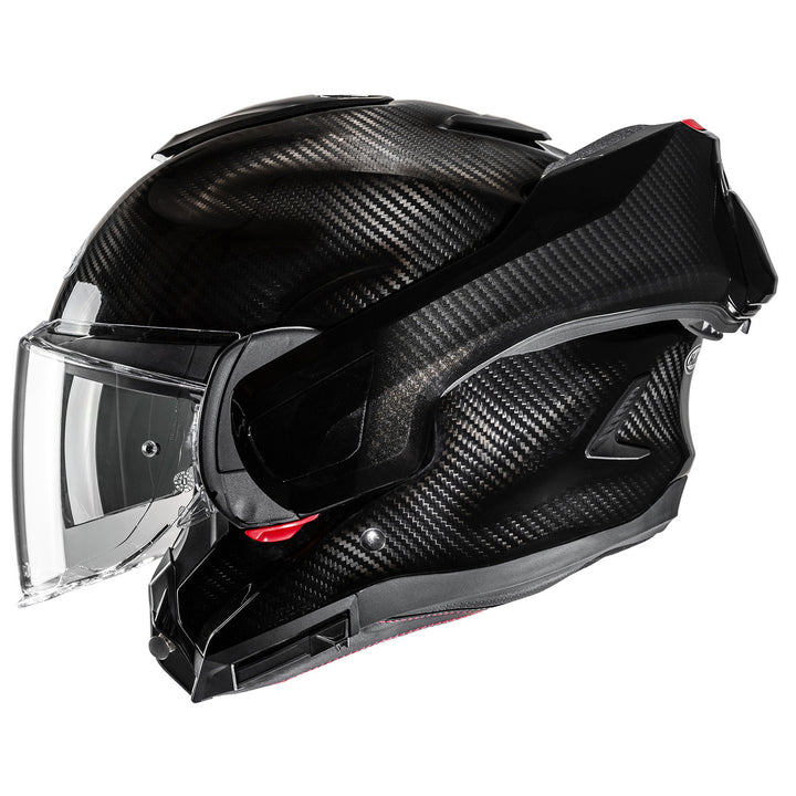 HJC F100 Carbon Helmet Carbon - Side View with Chin Bar Flipped Back