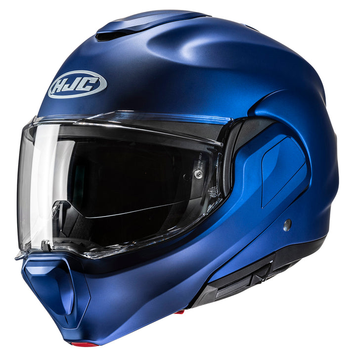 HJC F100 Solid Helmet Semi-Flat Metallic Blue - Front Side View