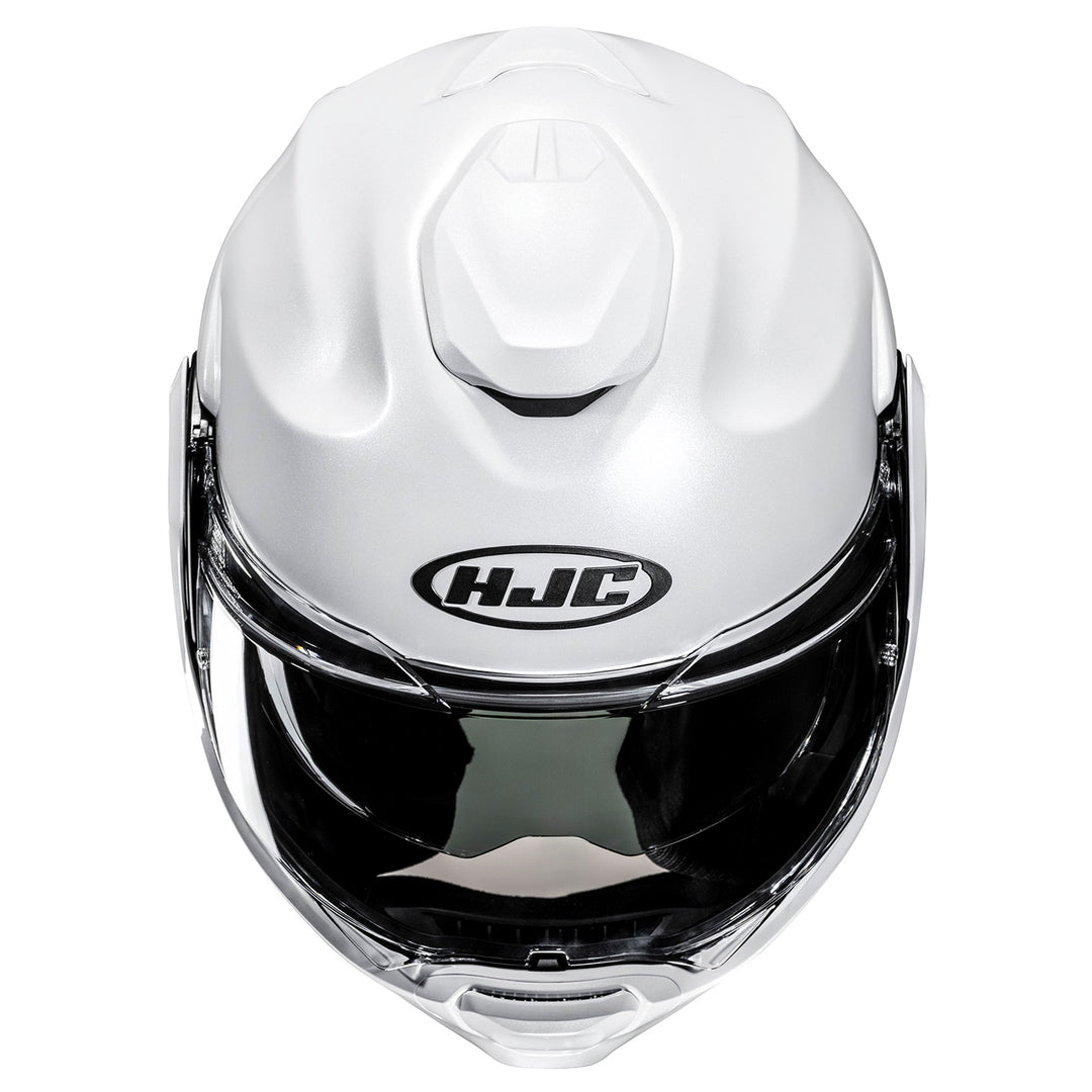 HJC F100 Solid Helmet White - Top Front View