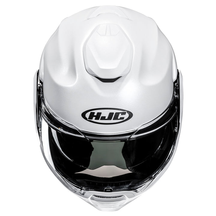 HJC F100 Solid Helmet White - Top Front View