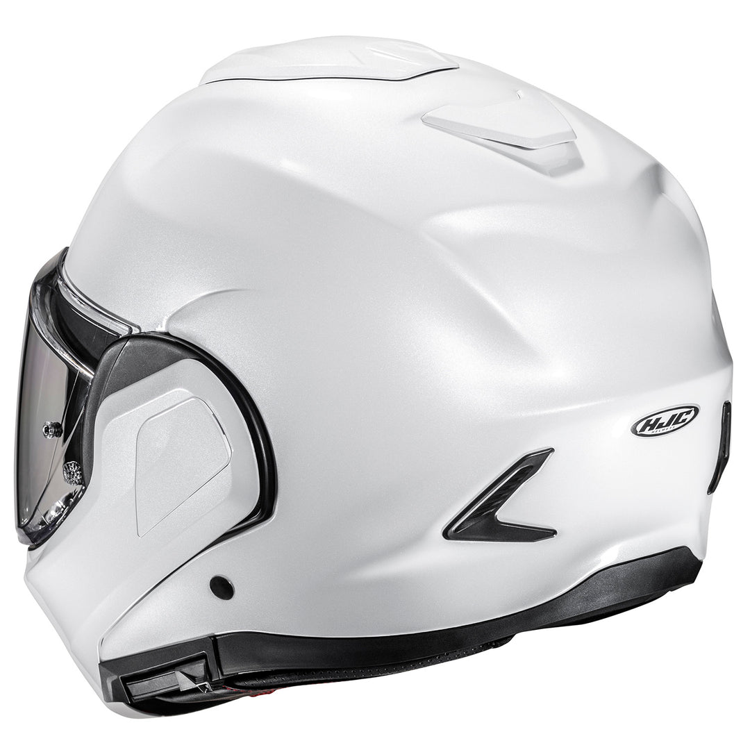 HJC F100 Solid Helmet White - Rear Side View