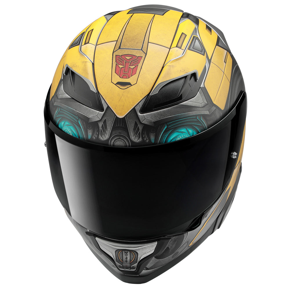 HJC F71 Bumblebee Helmet MC-3SF - Top Side View