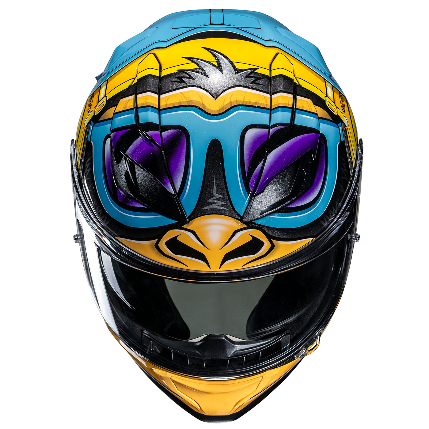 HJC F71 Monkey DJ Helmet MC-23 - Top Front View