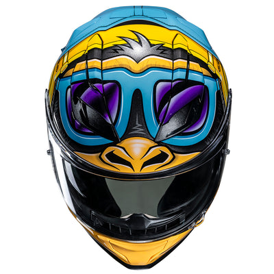 HJC F71 Monkey DJ Helmet MC-23 - Top Front View
