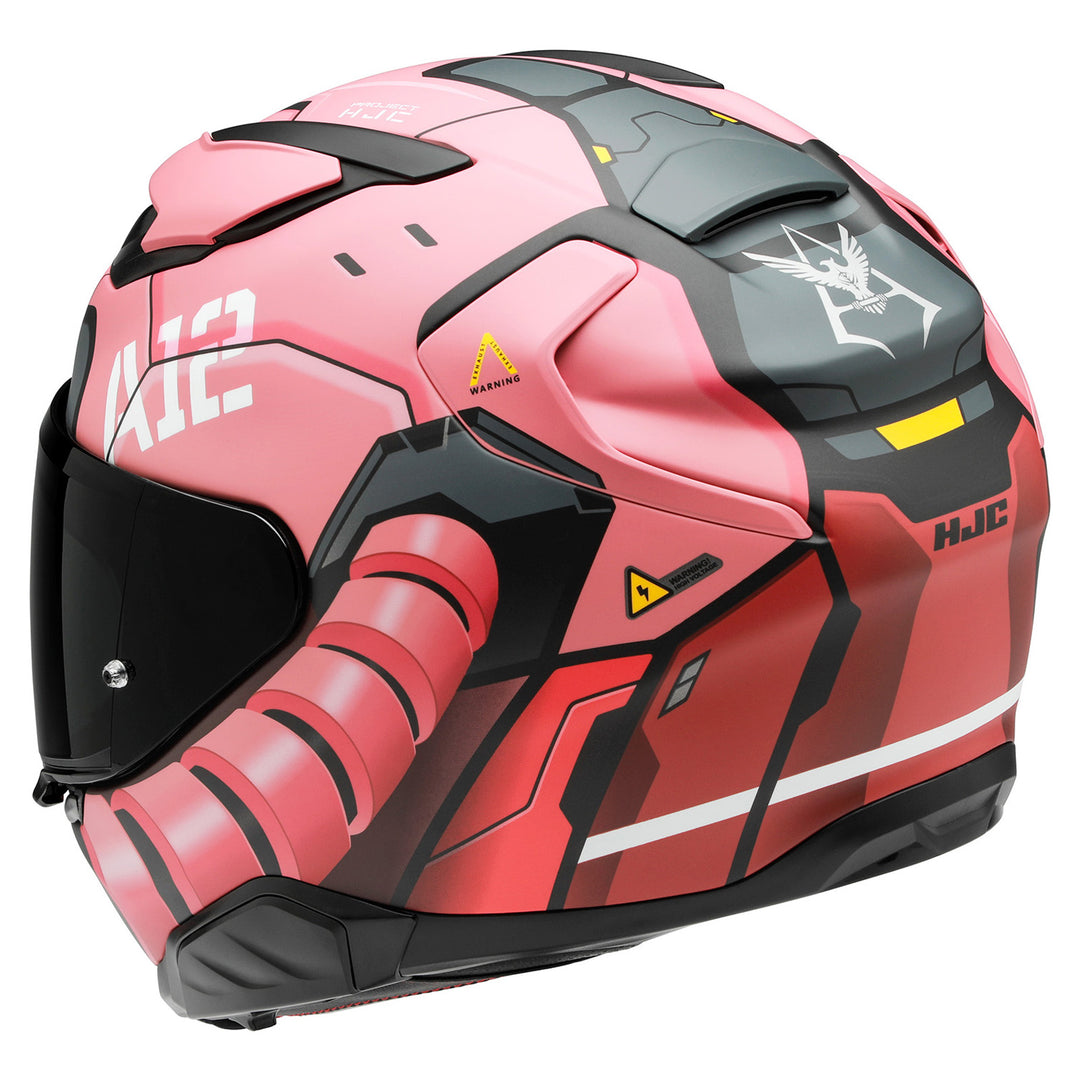 HJC F71 Zaku Bandai Namco Helmet MC-1SF - Rear Side View