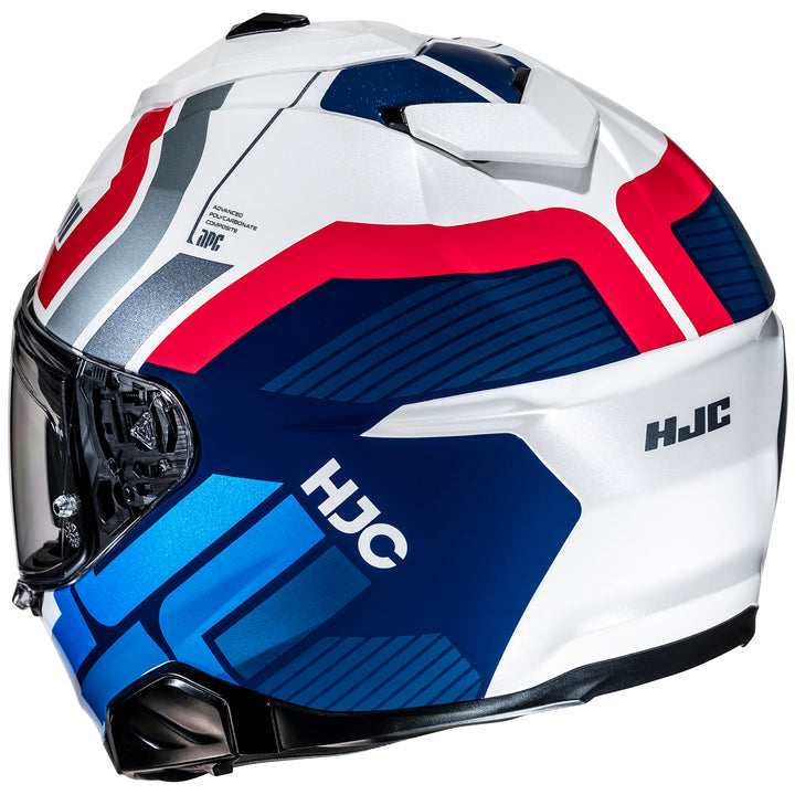 HJC i71 Viz Helmet MC-21 - Rear Side View