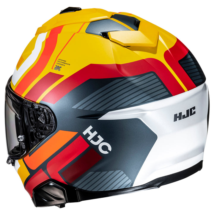 HJC i71 Viz Helmet MC-3SF - Rear Side View
