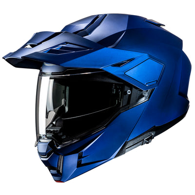 HJC i80 Solid Helmet Semi-Flat Metallic Blue - Front Side View