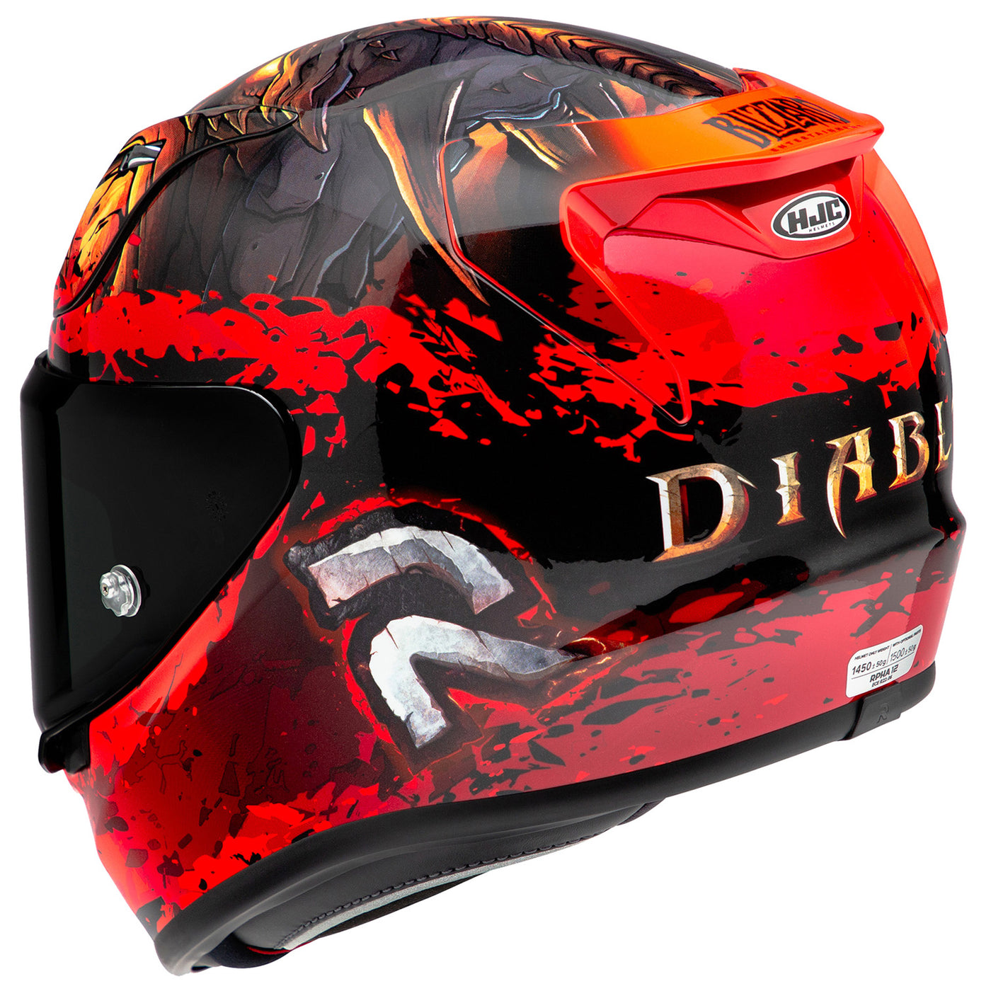 HJC RPHA 12 Diablo Blizzard Helmet MC-1 - Rear Left Side View