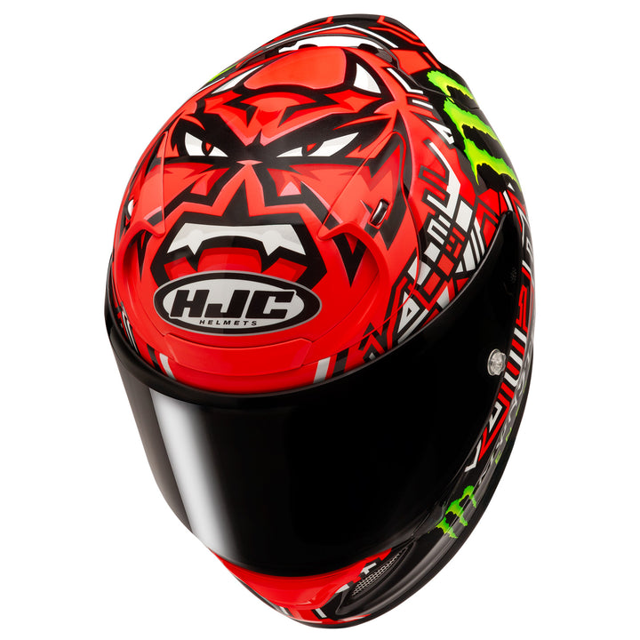 HJC RPHA 12N Quartararo 2025 Helmet MC-1 - Top Side View