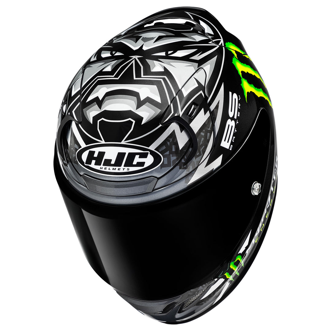 HJC RPHA 12N Quartararo Black Replica Helmet MC-5 - Top Side View