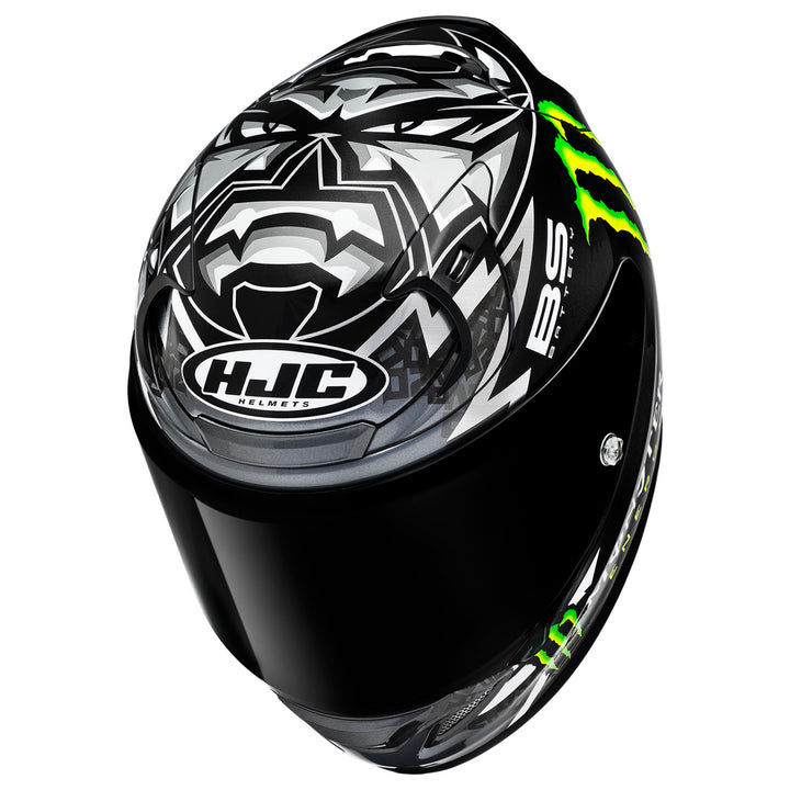 HJC RPHA 12N Quartararo Black Replica Helmet MC-5 - Top Side View