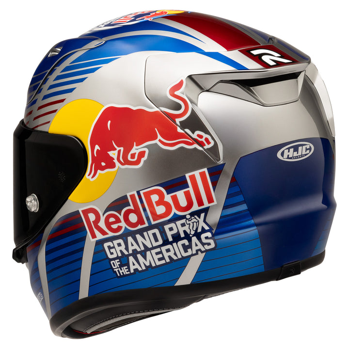 HJC RPHA 12N Red Bull Austin GP 2 Helmet MC-21 - Rear Side View